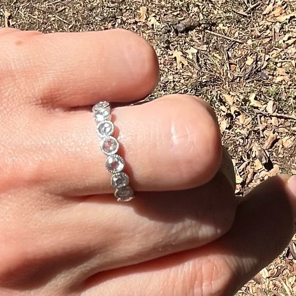 Rose cut diamond eternity band 1.51 cts Platinum Size 7 by Single Stone - Picture 1 of 1